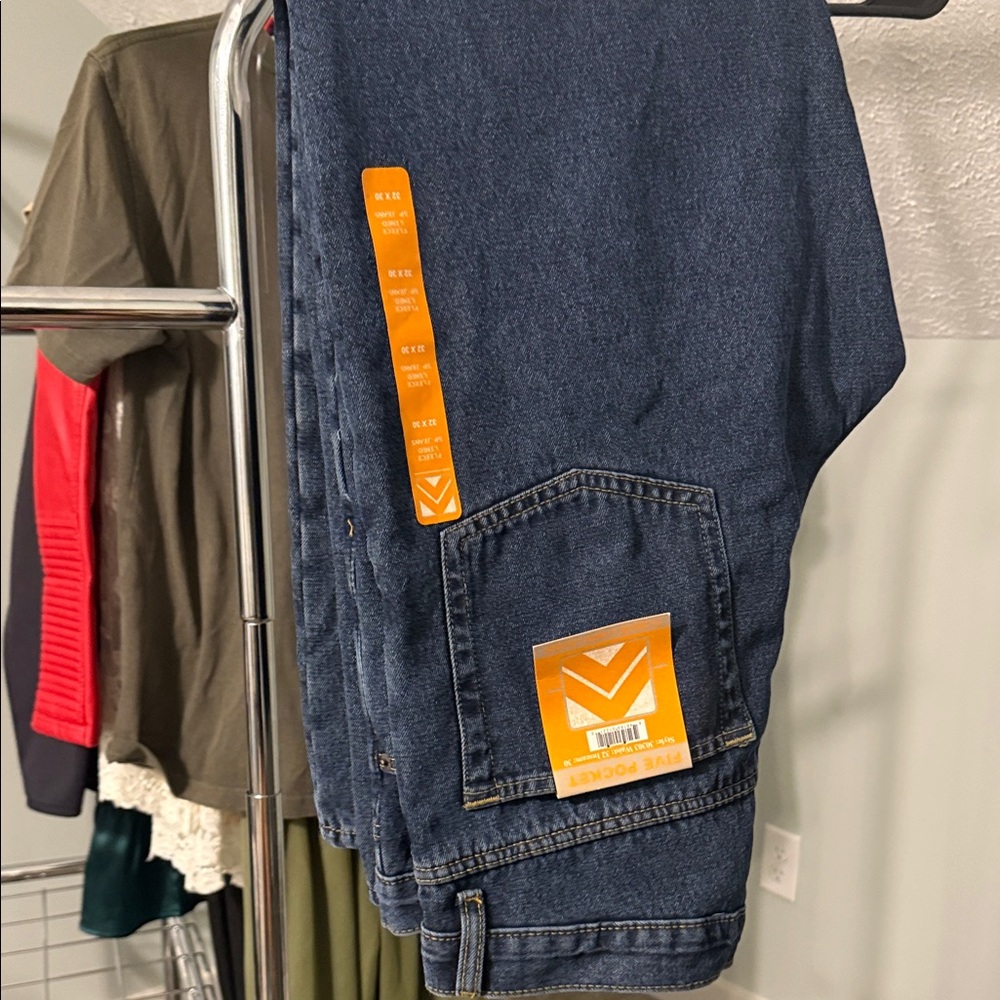 Men's Dark Blue Insulated Work Jeans